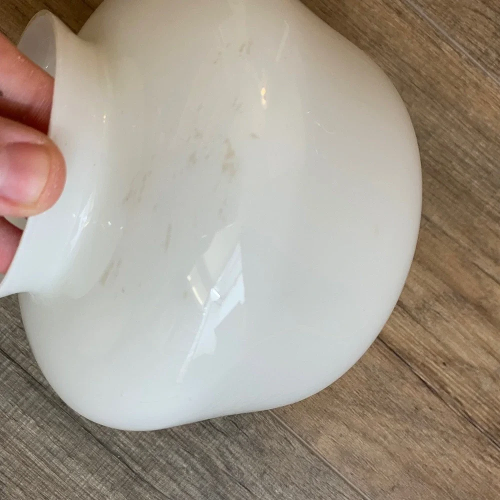 Vintage White Milk Glass Schoolhouse Lamp Shade 3-4 Inch Fitter Replacement
